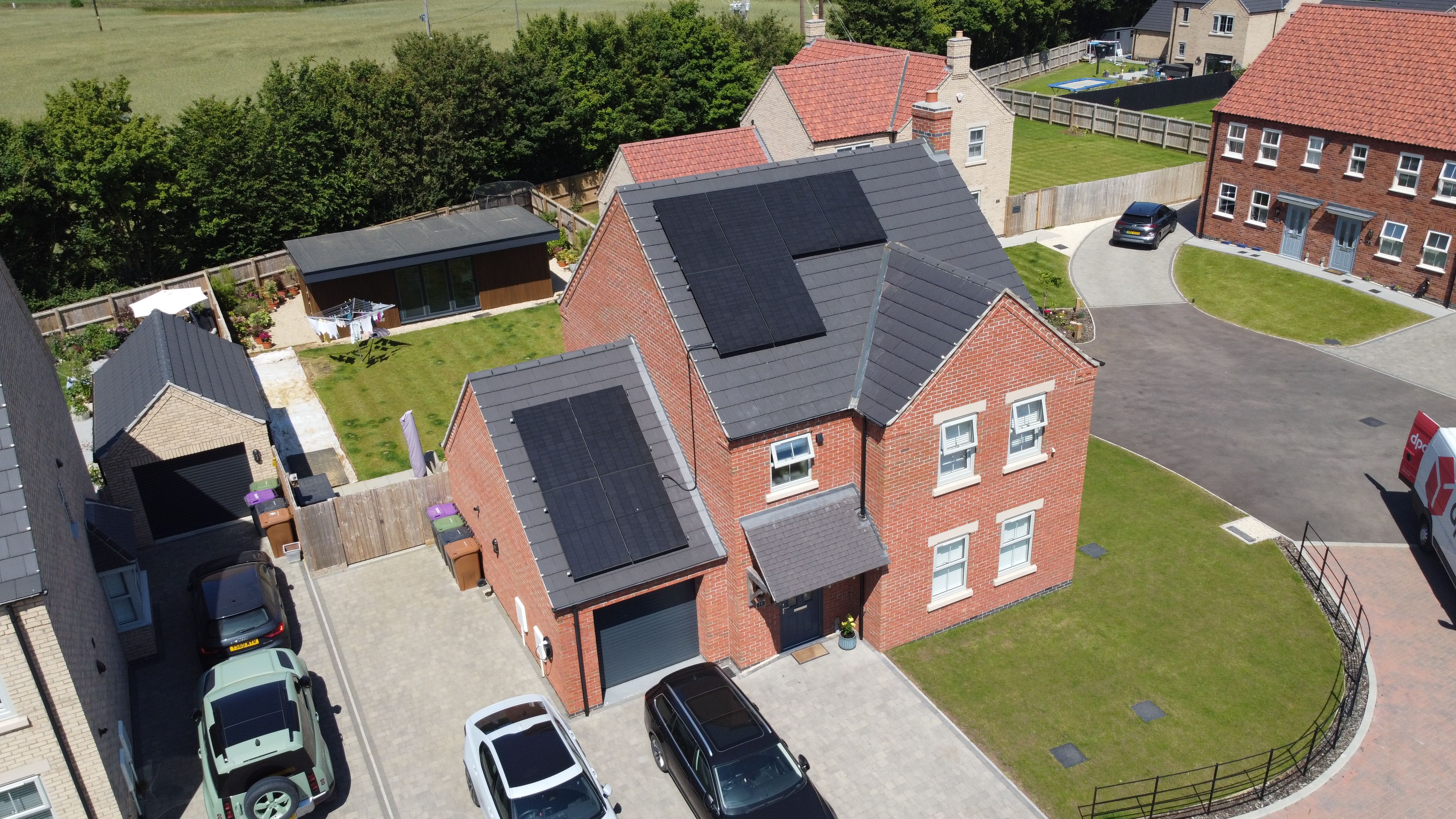 Solar panels on UK detached home